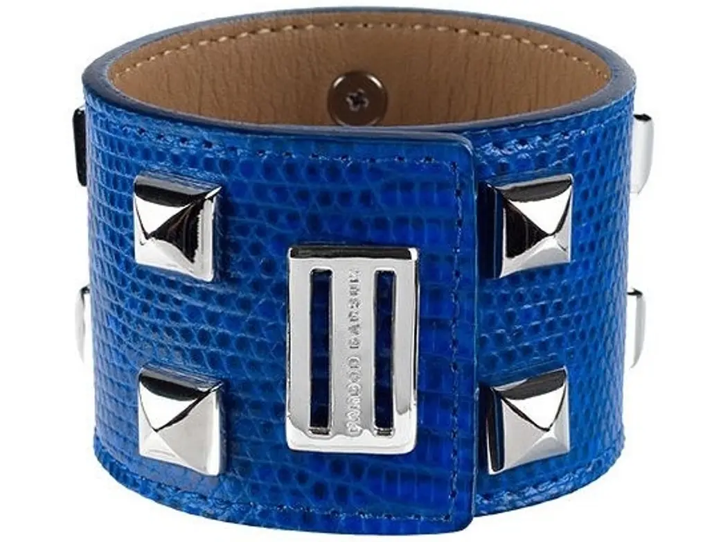 Farbod Barsum Ring Lizard Cuff Bracelet in Electric Blue