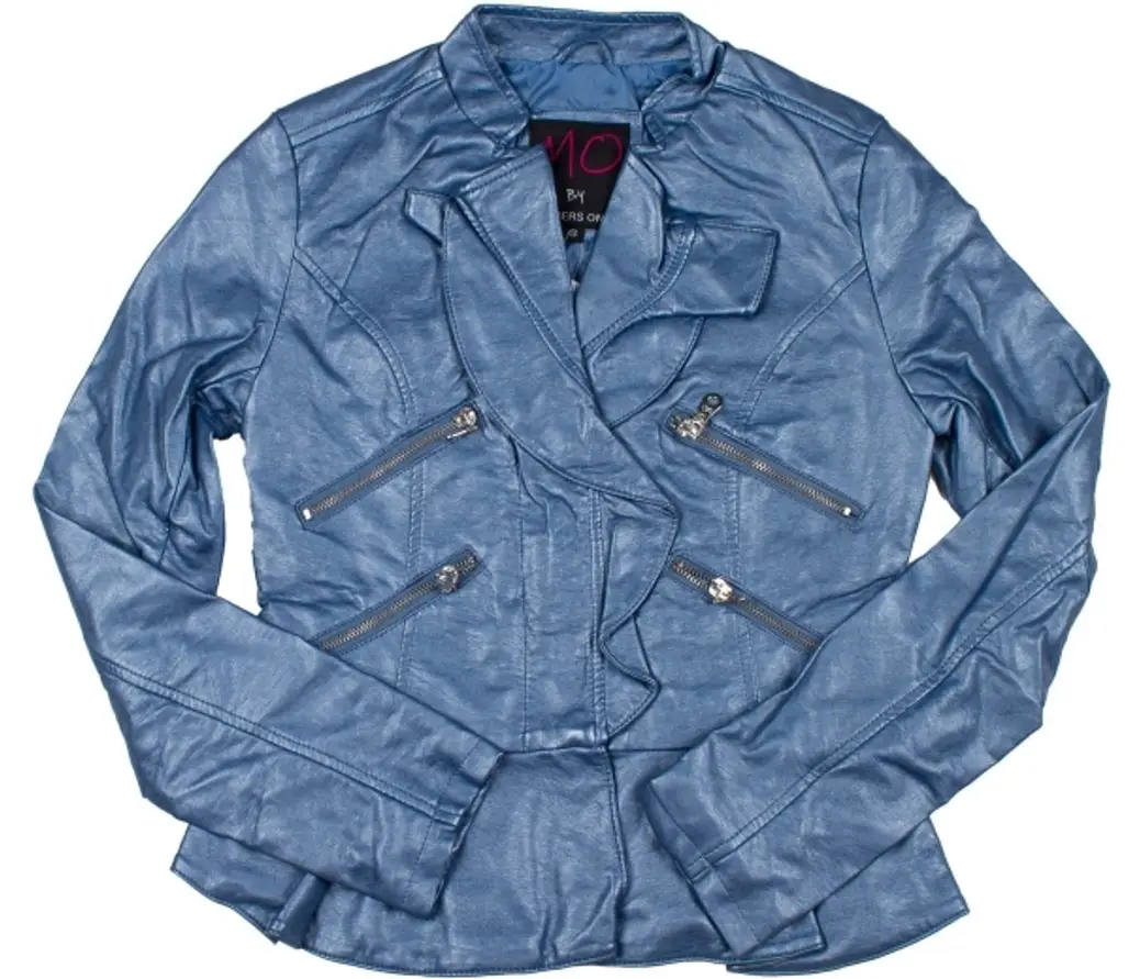 Members Only Pearlized Ruffle Jacket in Cobalt