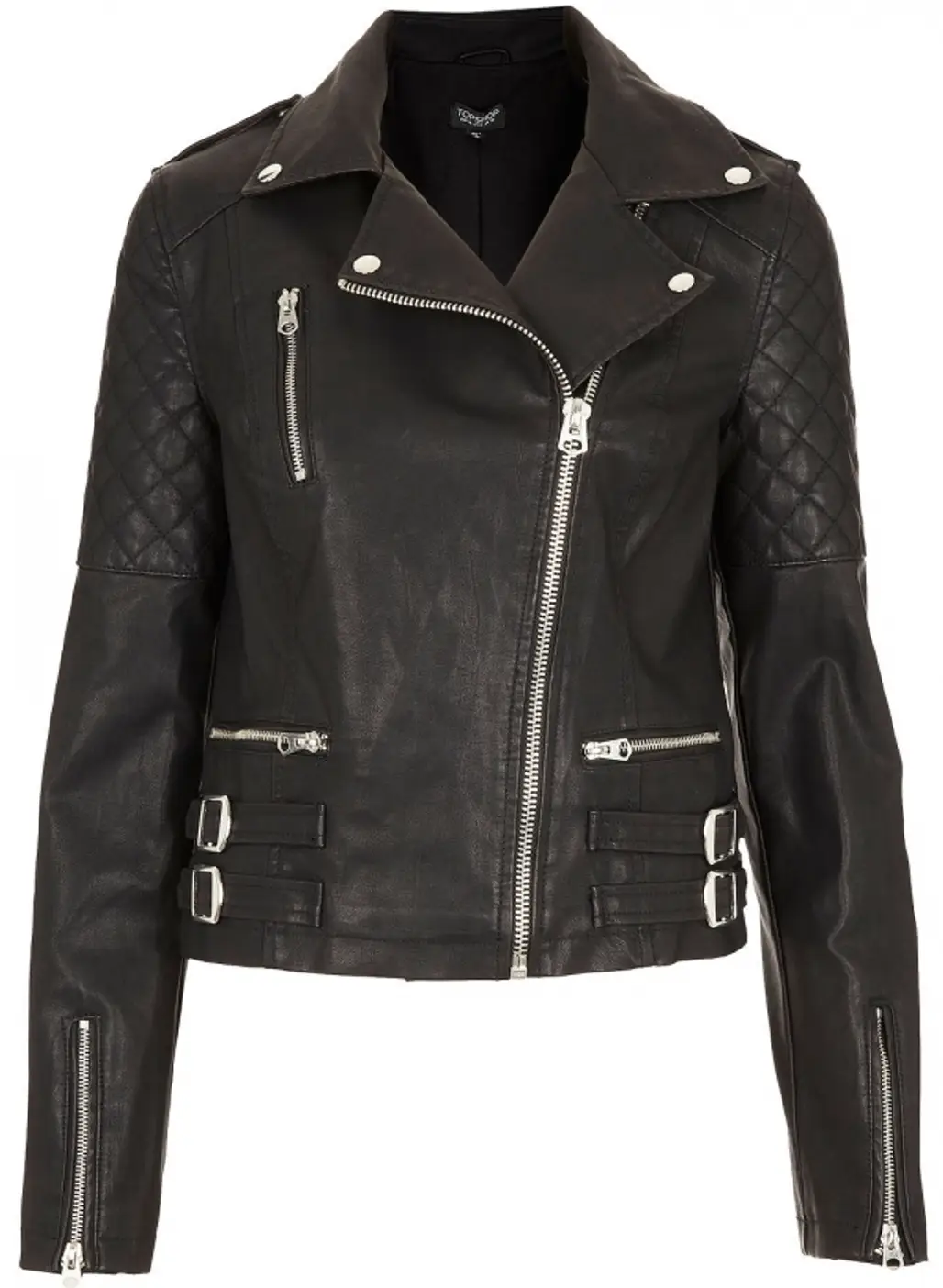 Leather Look Biker Jacket