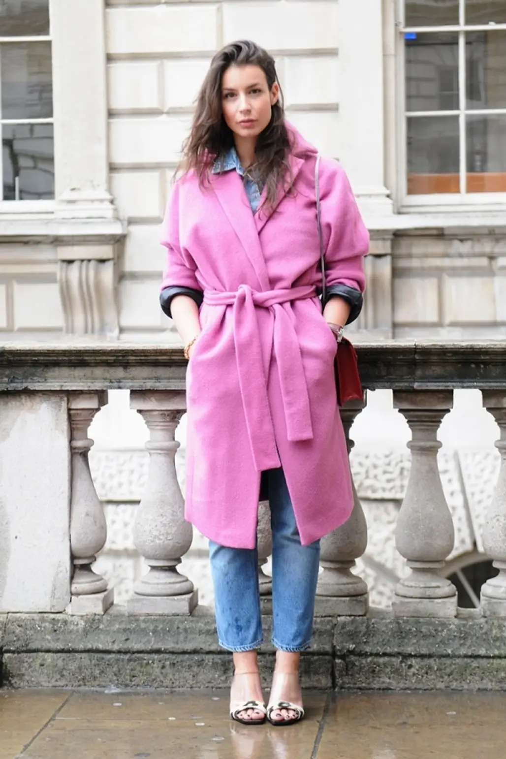 Cinched Pink Coat