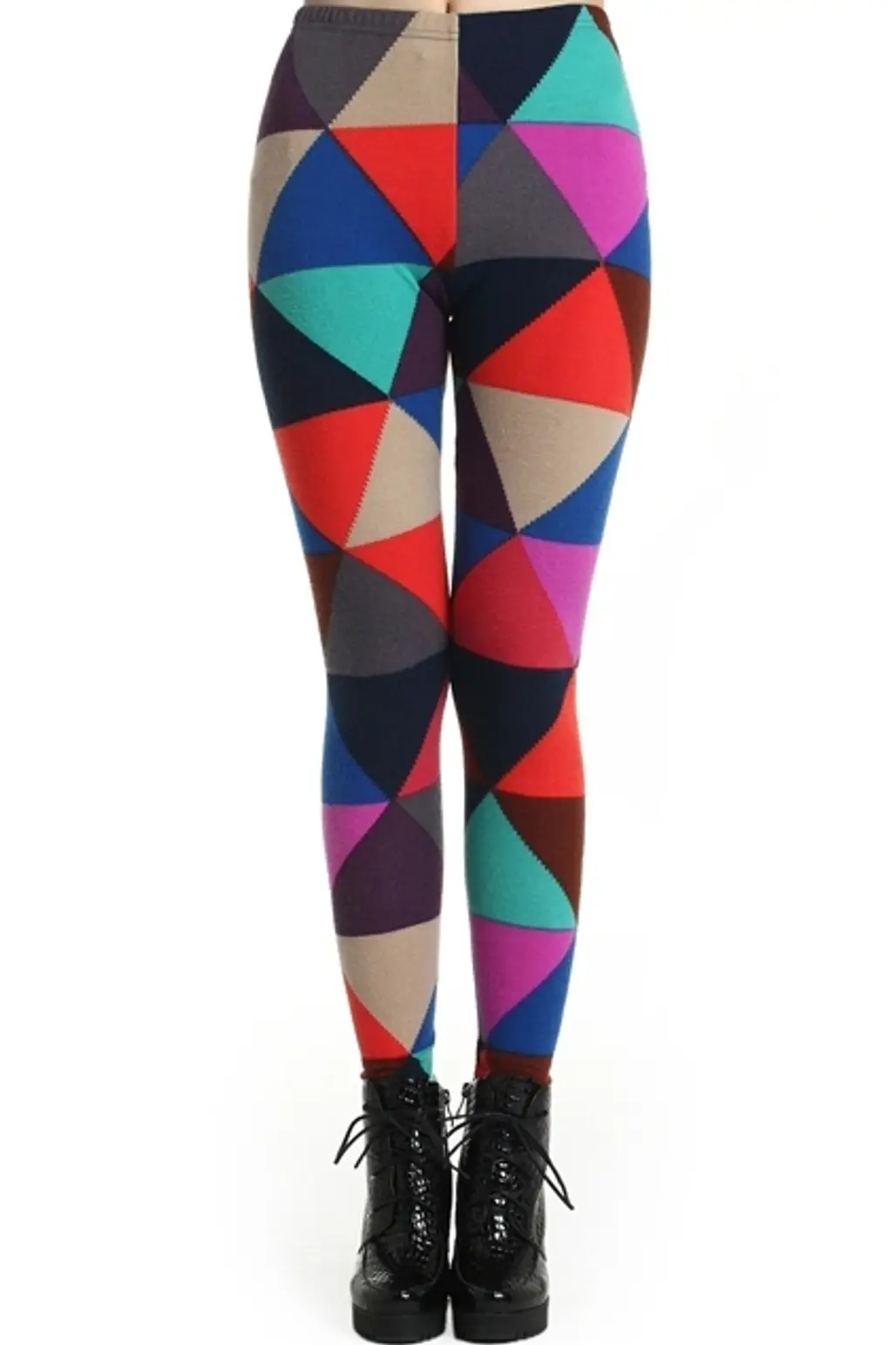 ROMWE Multicolored Triangle Print Leggings