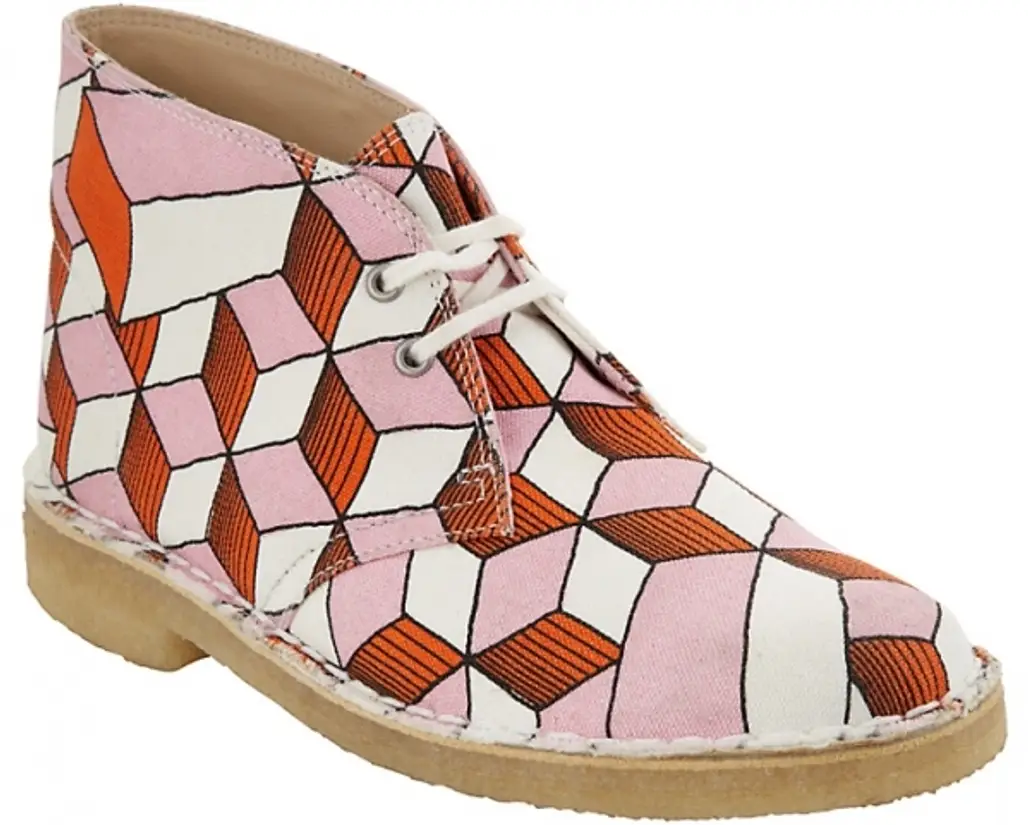 Clarks Ancient Eley Geometric Print Court Shoes