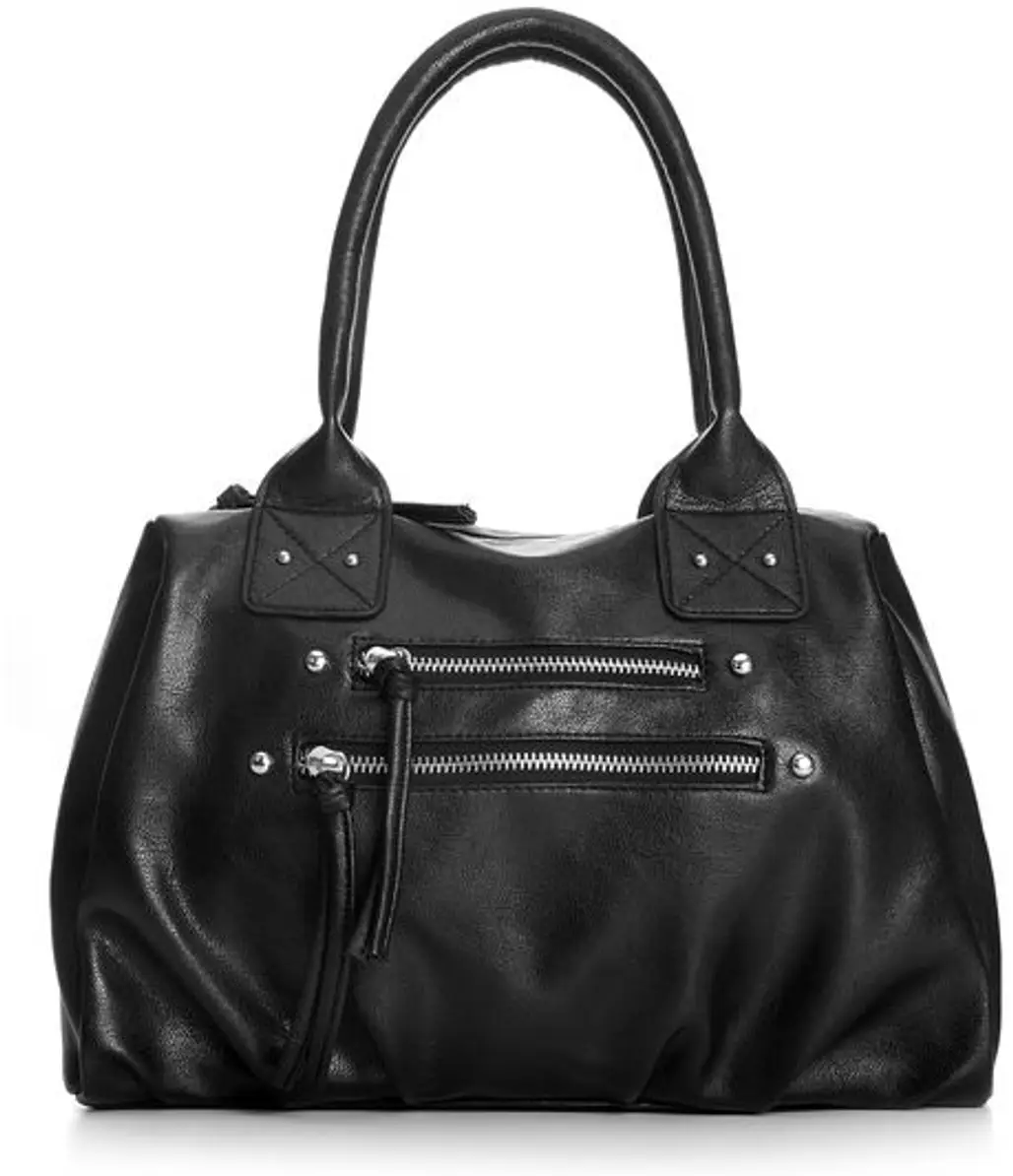 Material Girl Front Zip Satchel Handbag