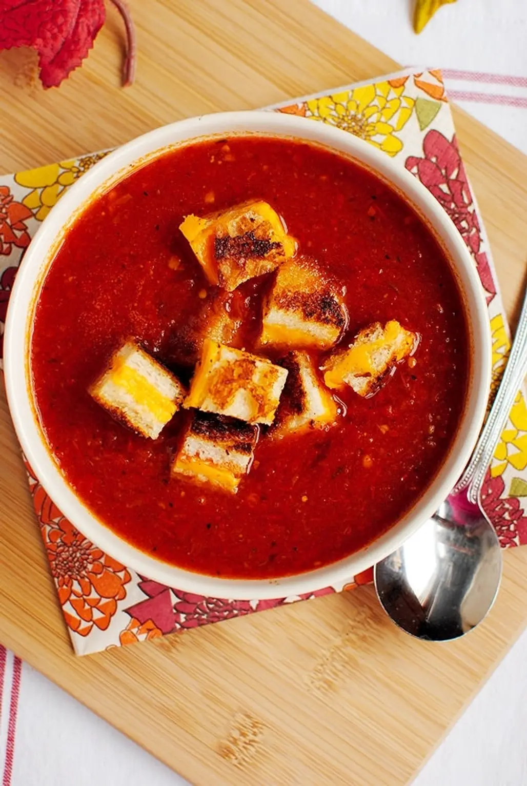 Fresh Tomato Soup with Crispy Herb Toasts