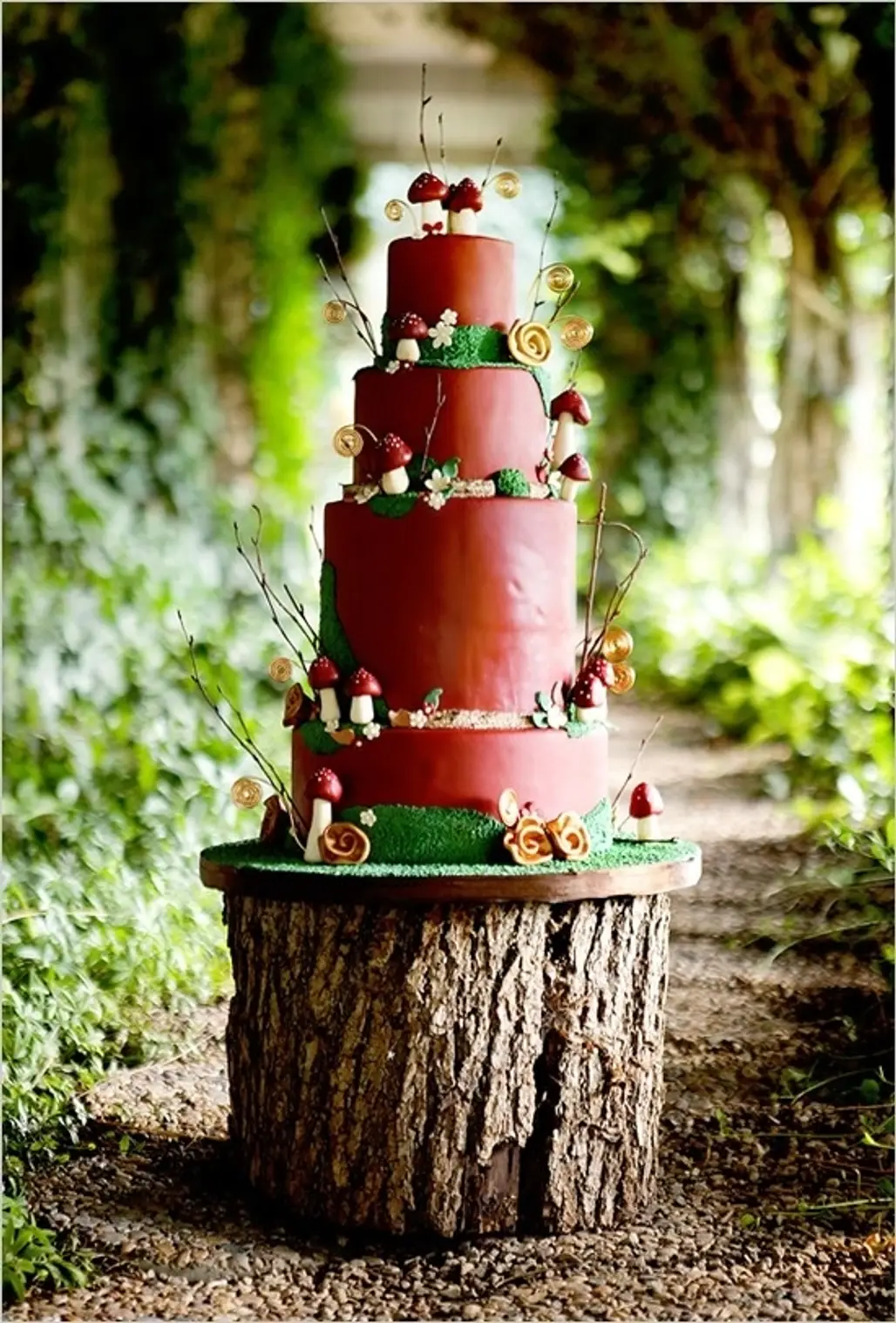 Mushroom Rustic Wedding Cake
