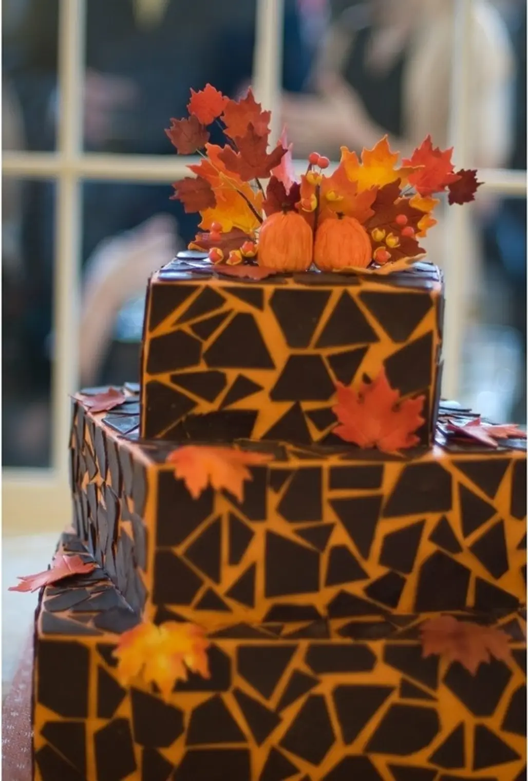 Fall Mosaic Rustic Wedding Cake