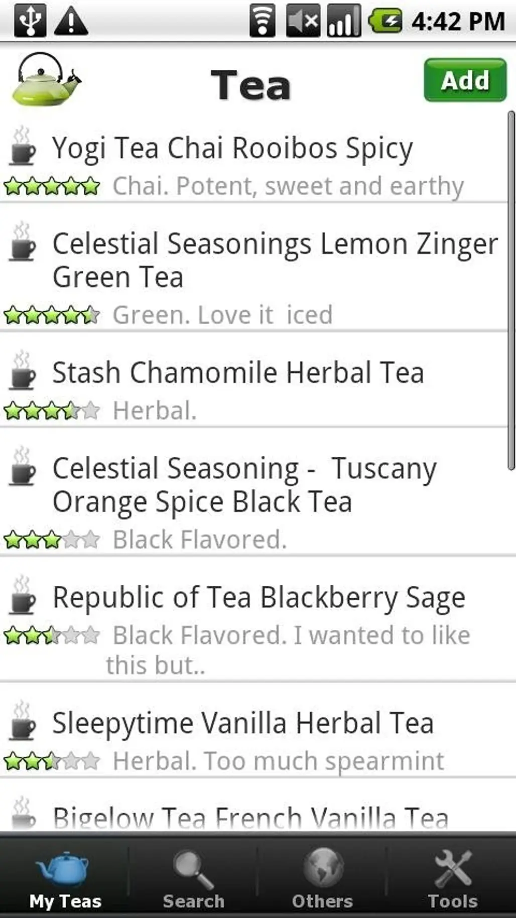 Tea Collection Inventory