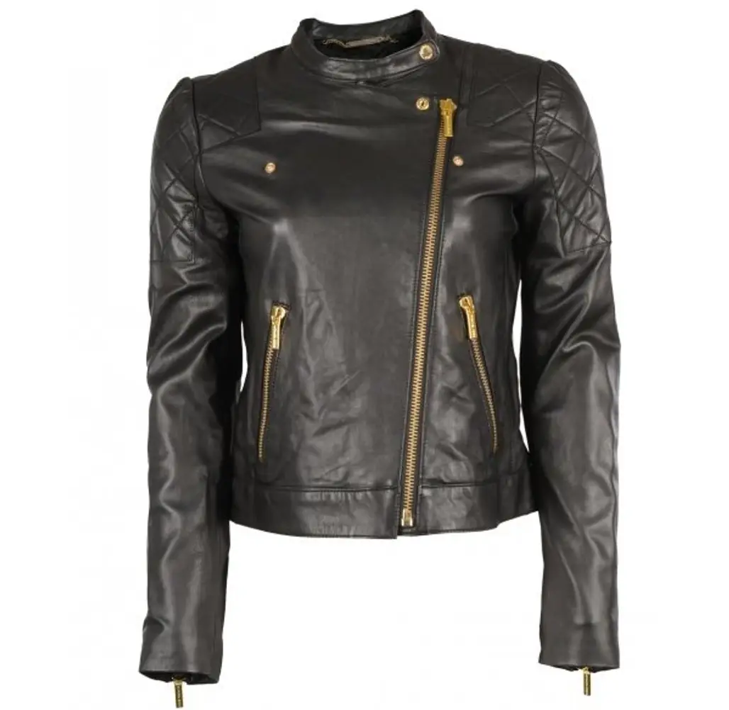 Michael Kors Black Quilted Leather Jacket