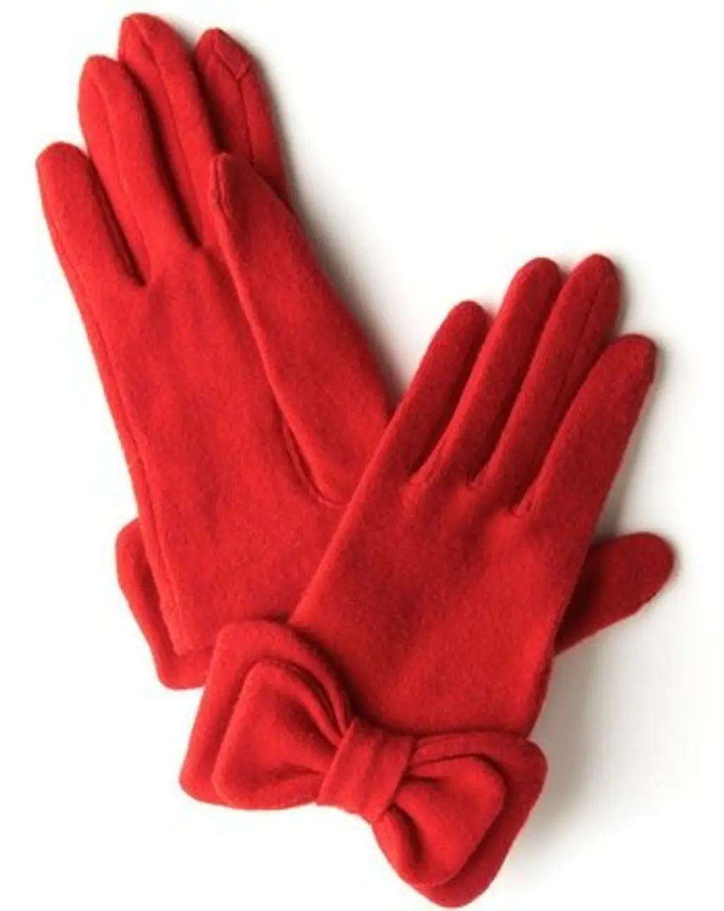 Wool-Blend Bow Gloves