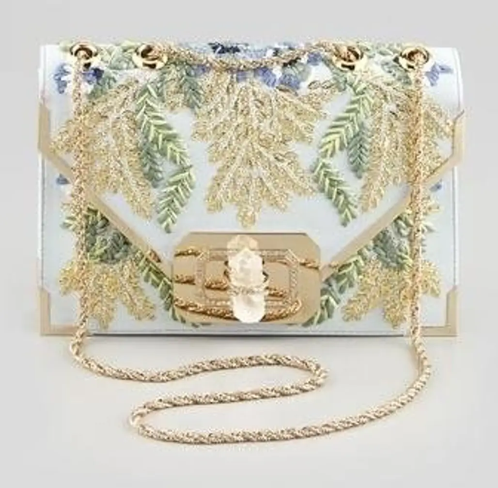Valentina Floral Embroidered Envelope Clutch Bag