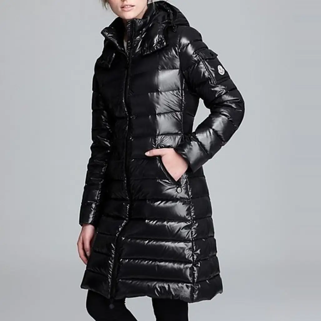 Moncler Moka Lacquer Quilted Mid Length