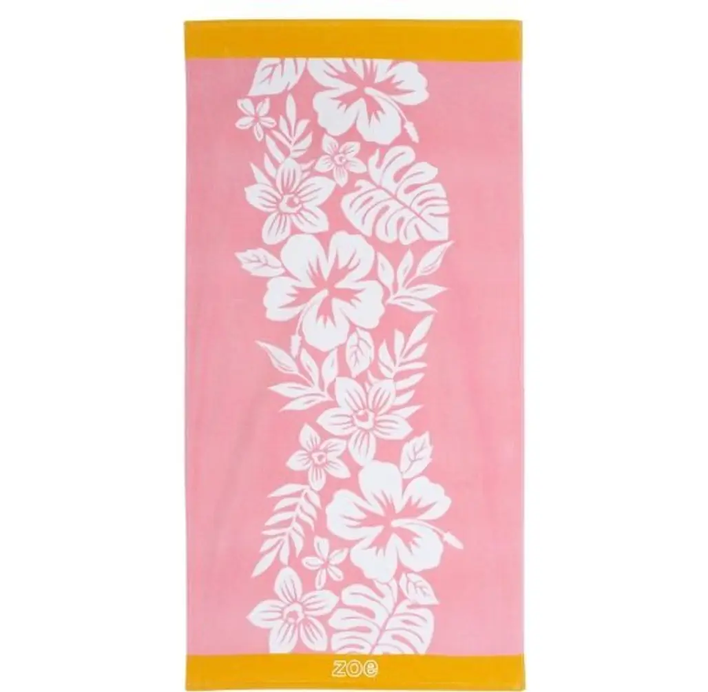 Hibiscus Pink Beach Towel