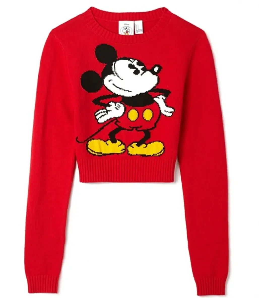 Cropped Mickey Mouse Sweater