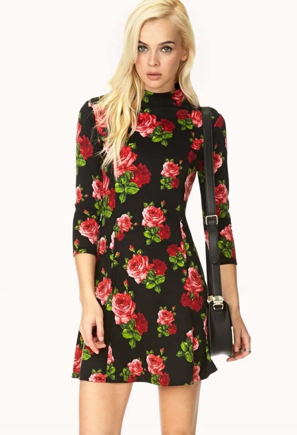 Forever 21 Coming up Roses a-Line Dress