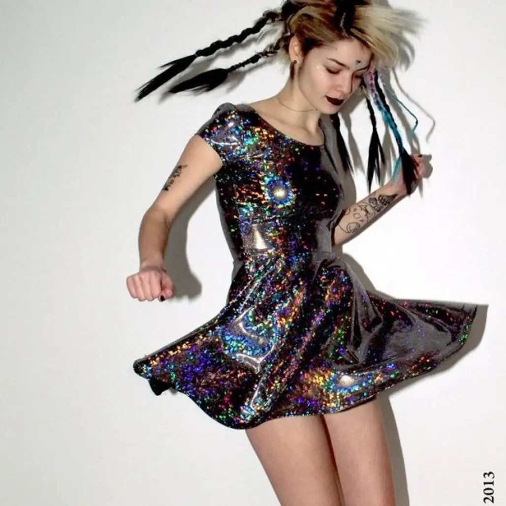 DevoWevo – Hologram Skater Dress