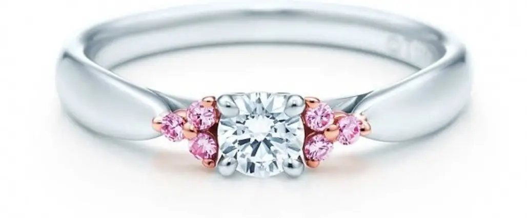 Tiffany Harmony Fancy Pink Diamond Side Stone Ring