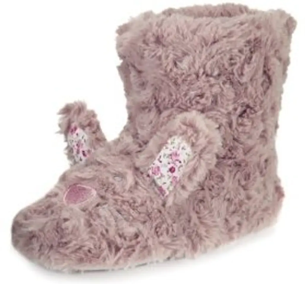 Faux Fur Bunny Boot Slippers by M & S