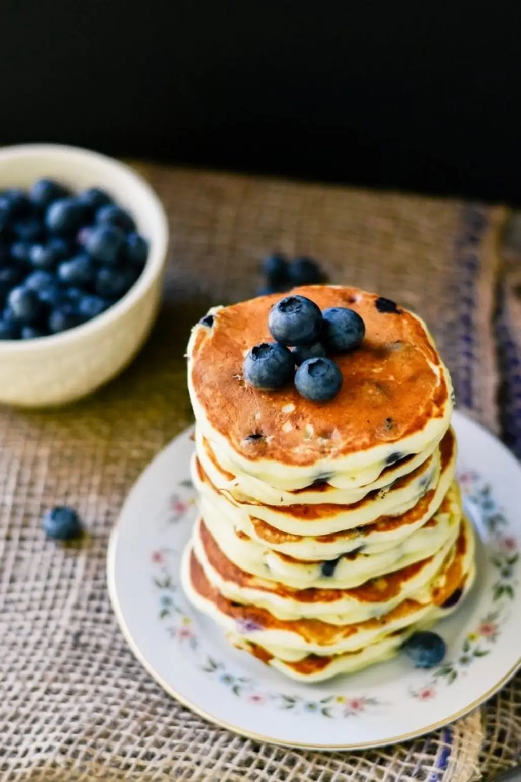 Blueberry Pancakes with Warm Blueberry Sauce