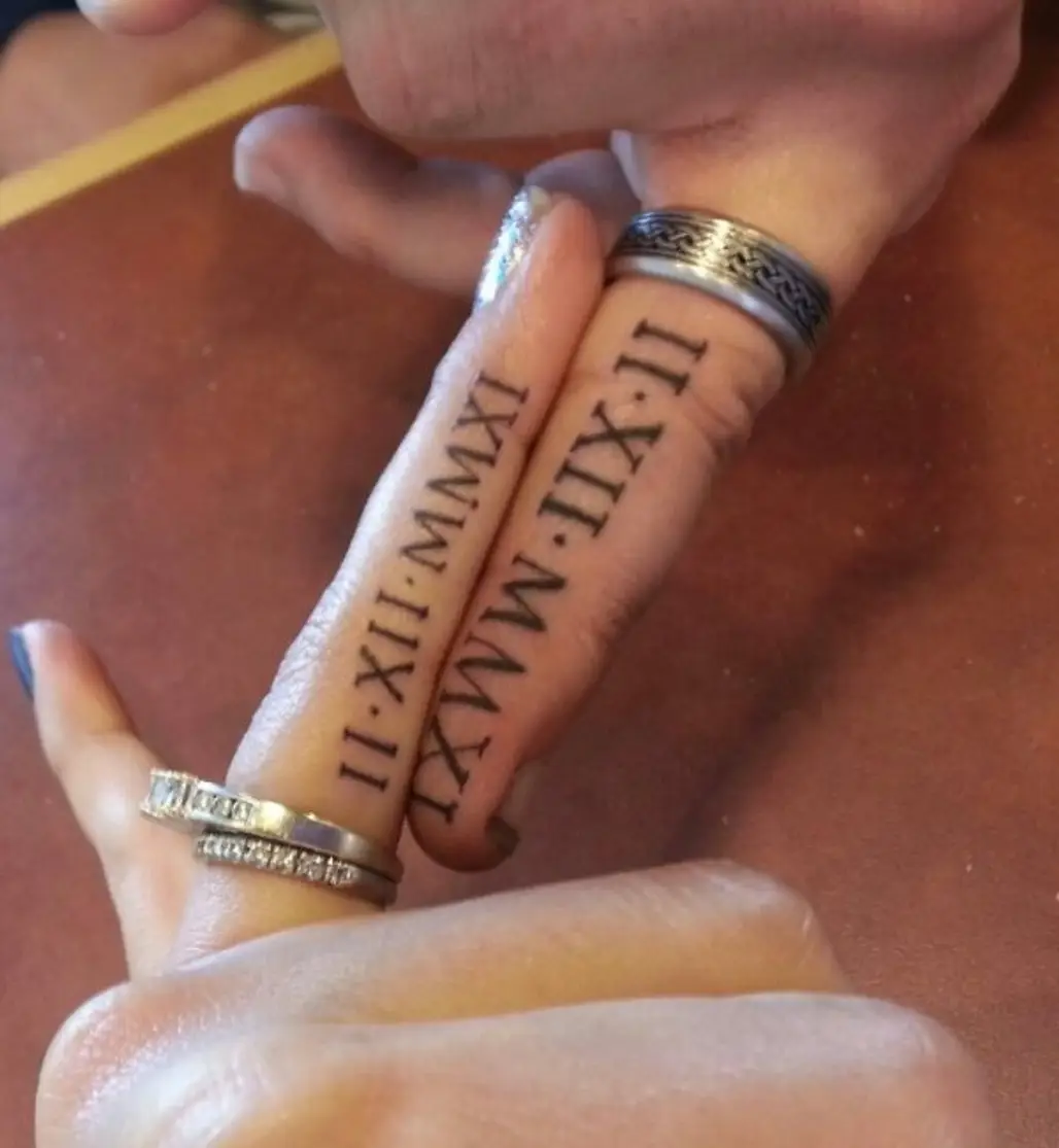 17+ Roman Numerals Tattoos On Fingers