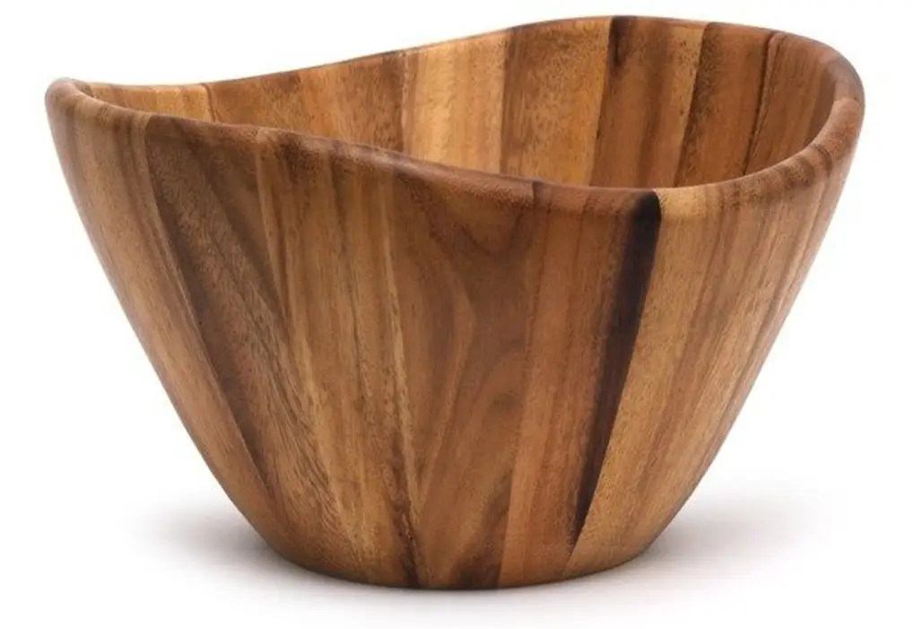 Lipper Large Wavy Bowl, Natural Acacia Wood