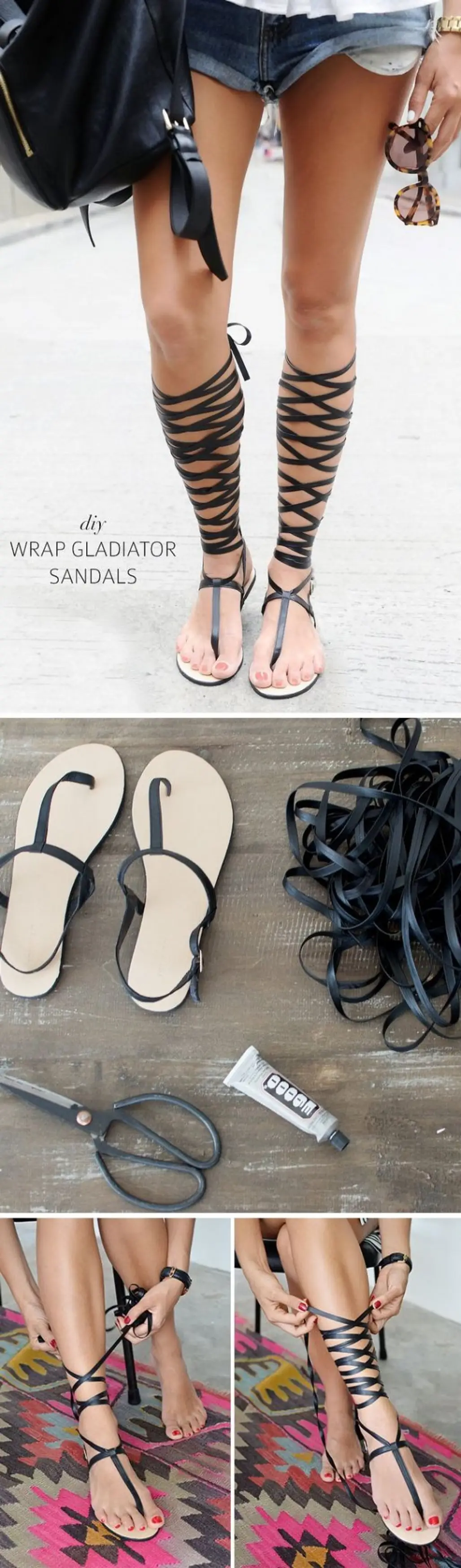 DIY Lace up Gladiator Sandals