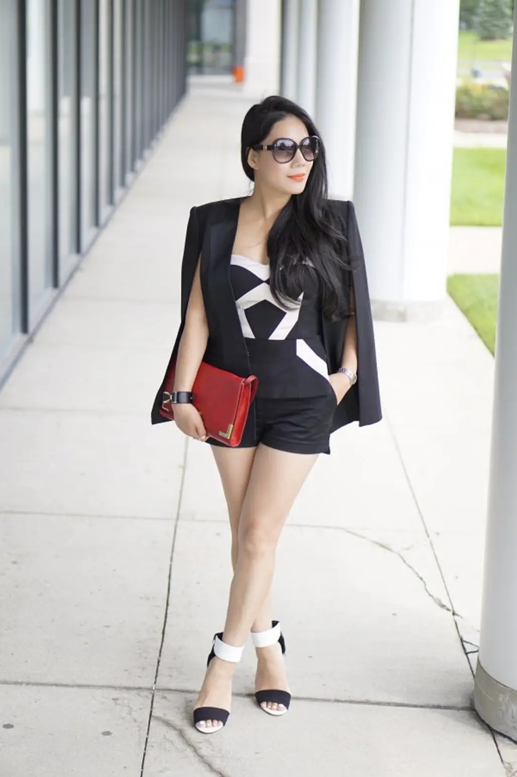 clothing, little black dress, black and white, model, sneakers,