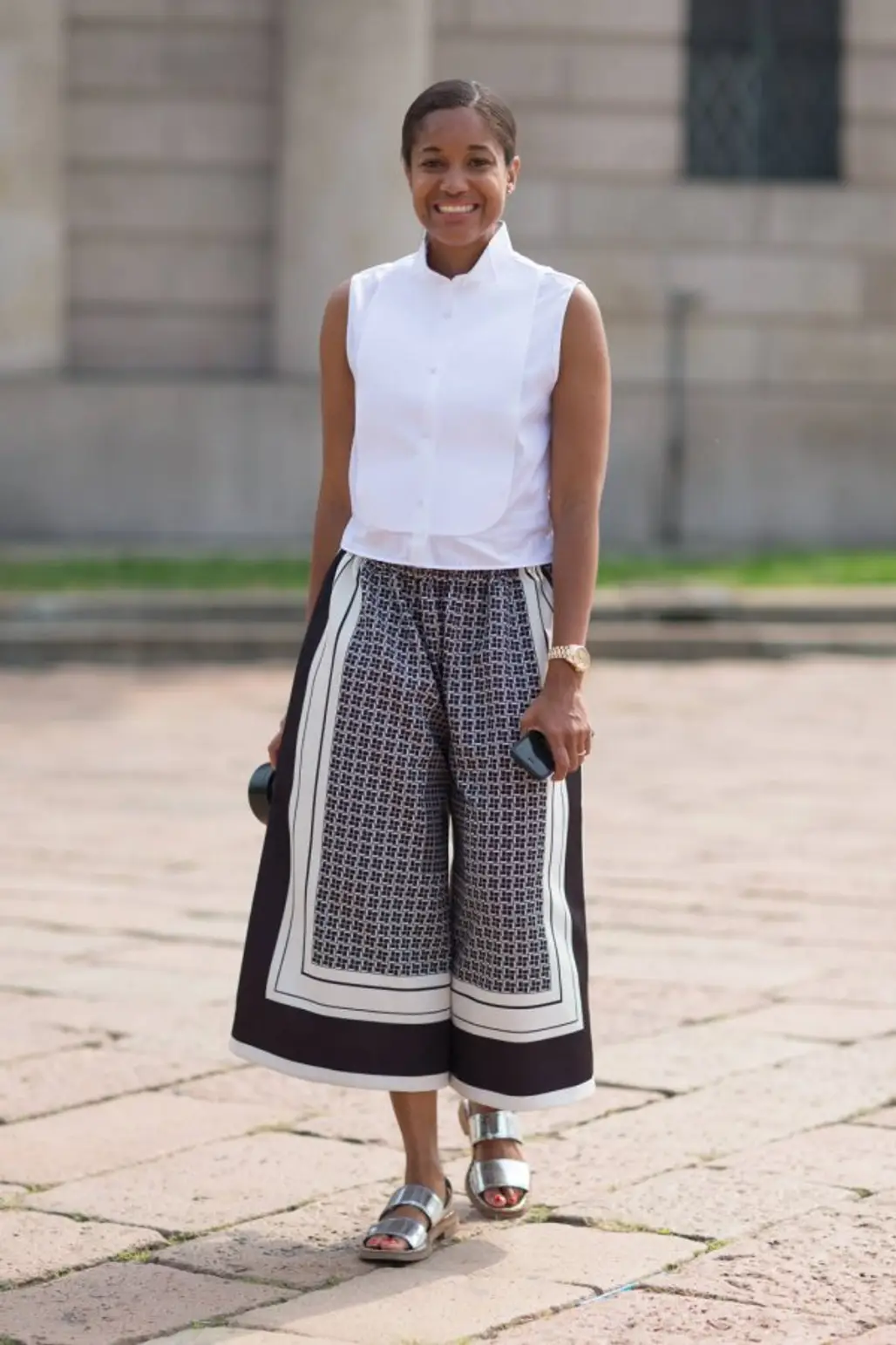 Say Yes to Printed Culottes (and Those Sandals)