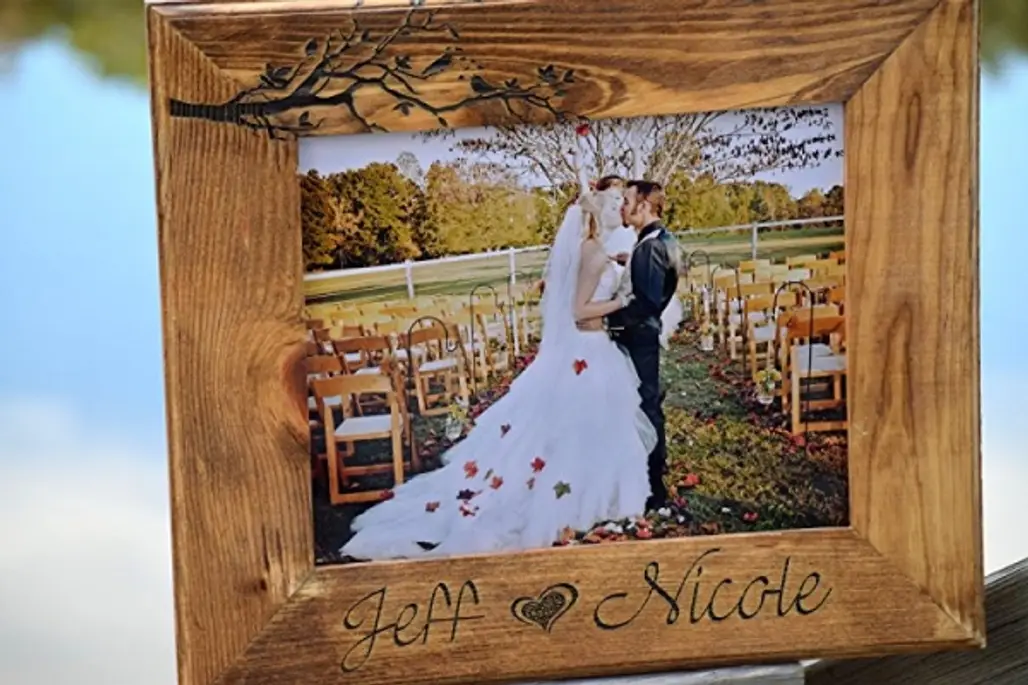 photograph, picture frame, wedding, wood, ceremony,