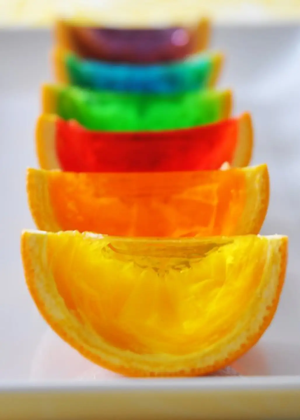 Rainbow Jello Orange Wedges