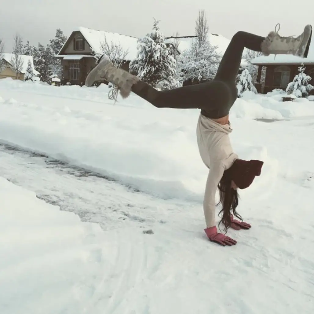 Her Handstand on the Slopes
