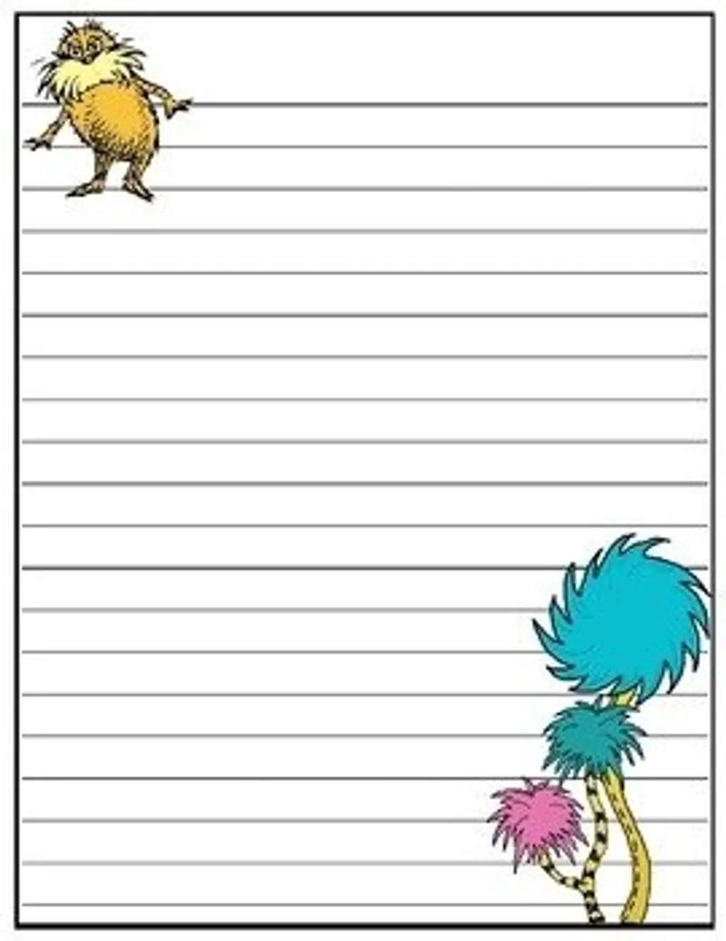 Dr. Seuss Writing Papers