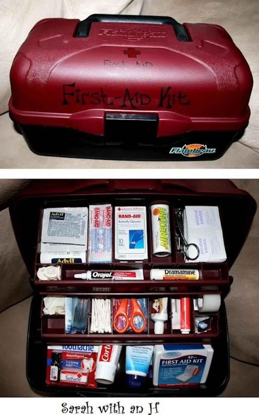 Make a Tackle Box First Aid Kit for Camping