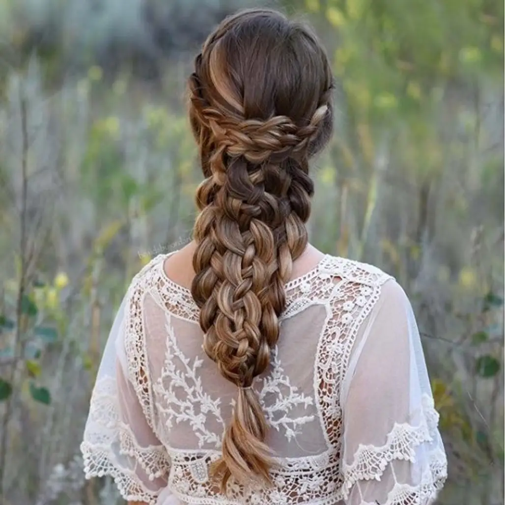 hair, hairstyle, woman, long hair, french braid,