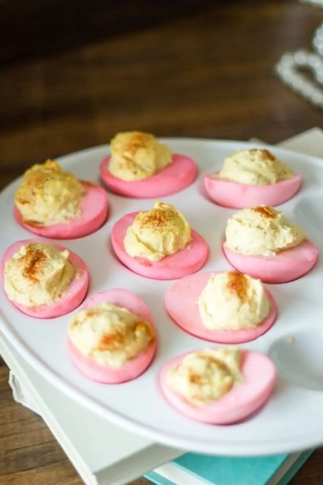 Pink Devilled Eggs