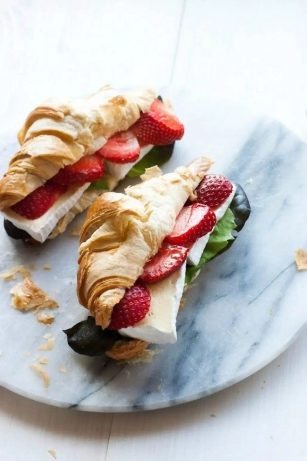 Croissant, Brie and Strawberry Sandwiches