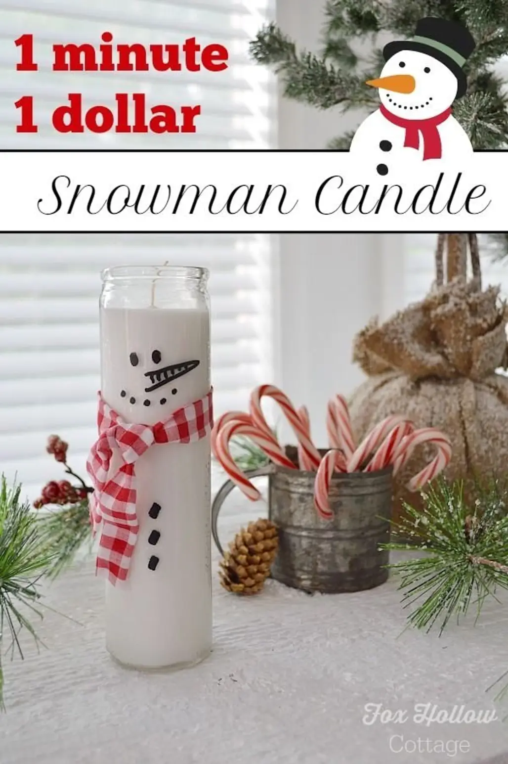 One Minute-one Dollar Frosty the Snowman Candle
