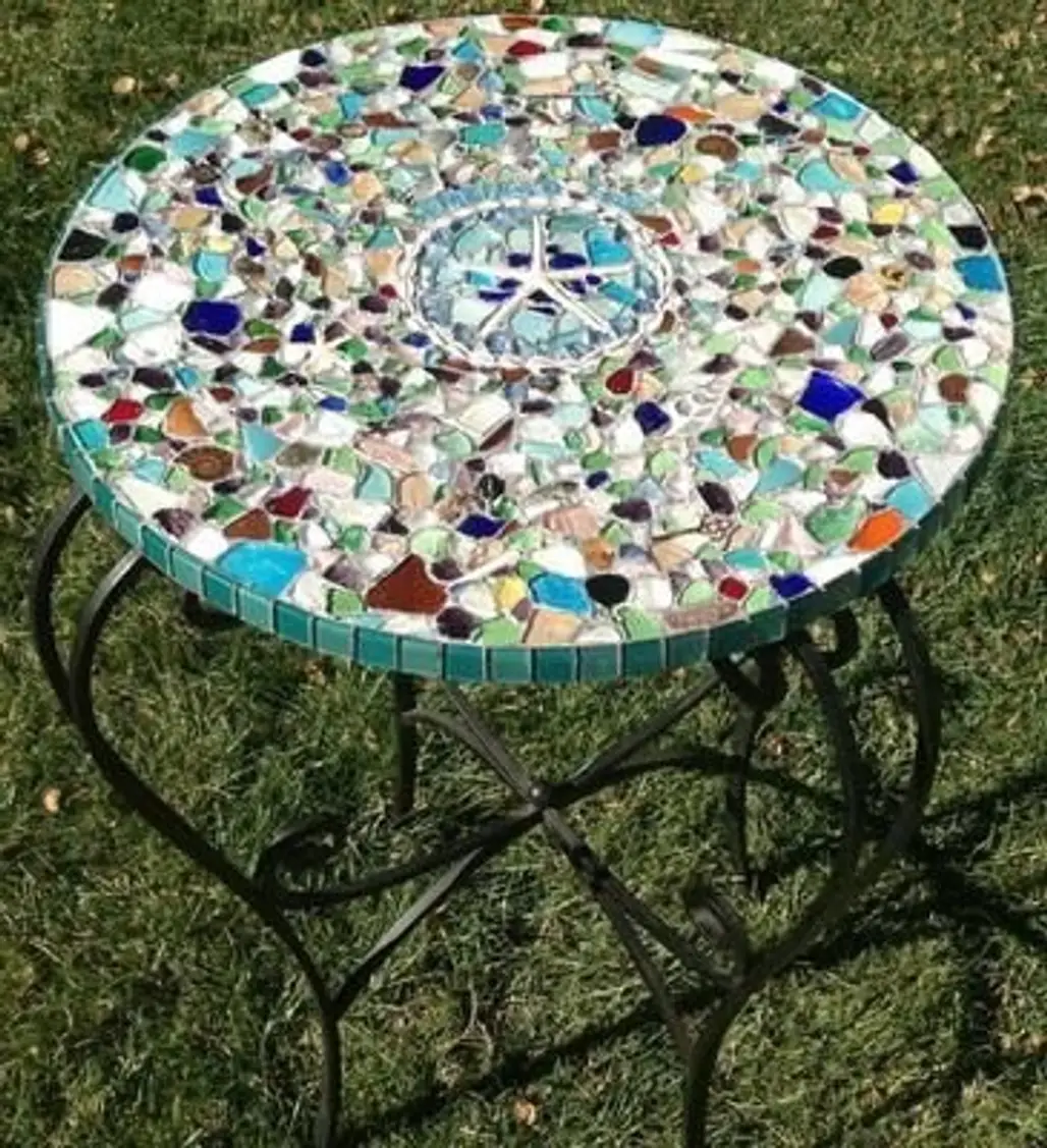 Make This Sea Glass Mosaic Table Top
