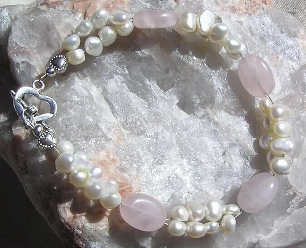 Crystal Gemstone Bracelet with Freshwater Pearls