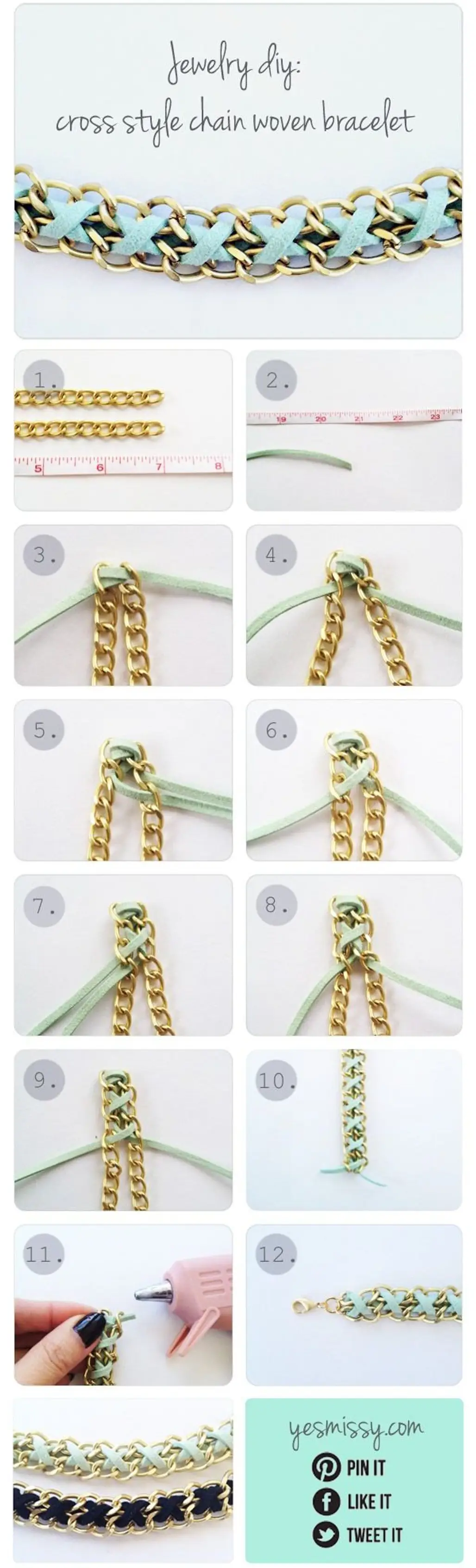 Cross Style Chain Woven Bracelet