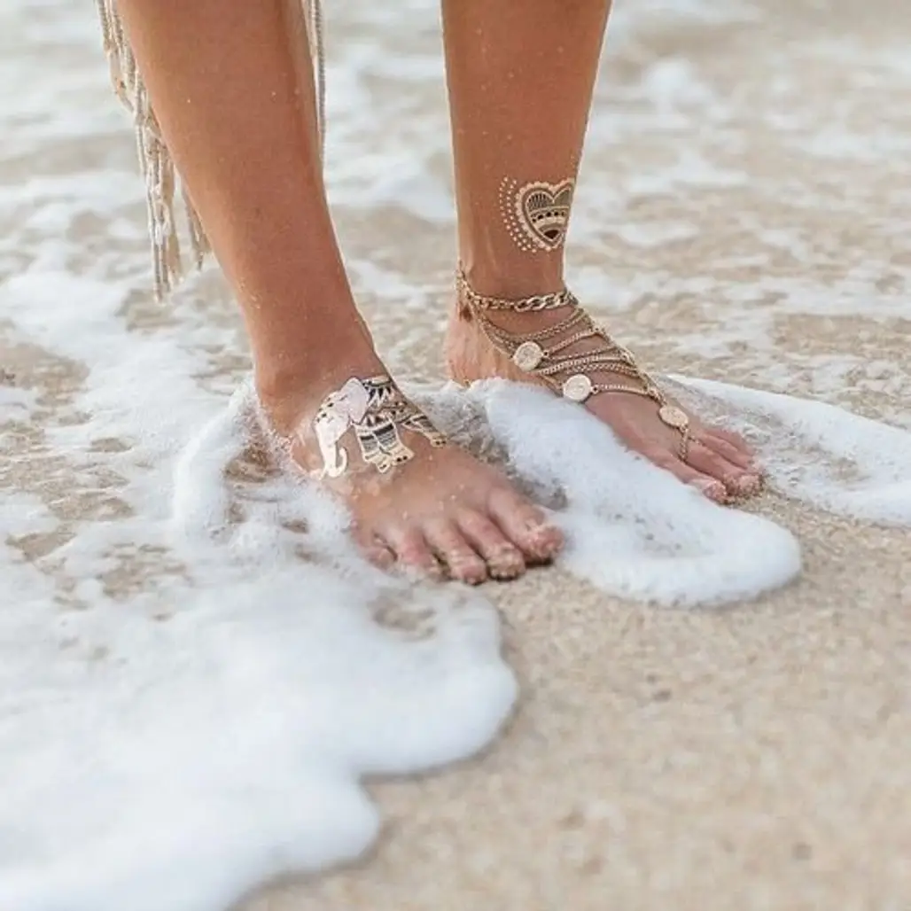 Sand-covered Toes by the Sea