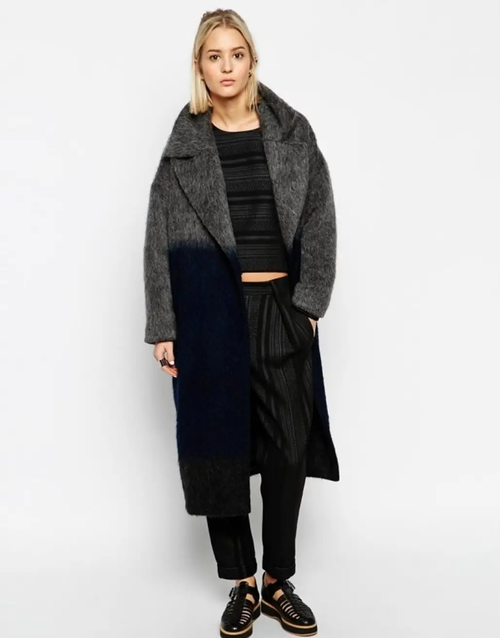 Asos White Ombre Mohair Wool Mix