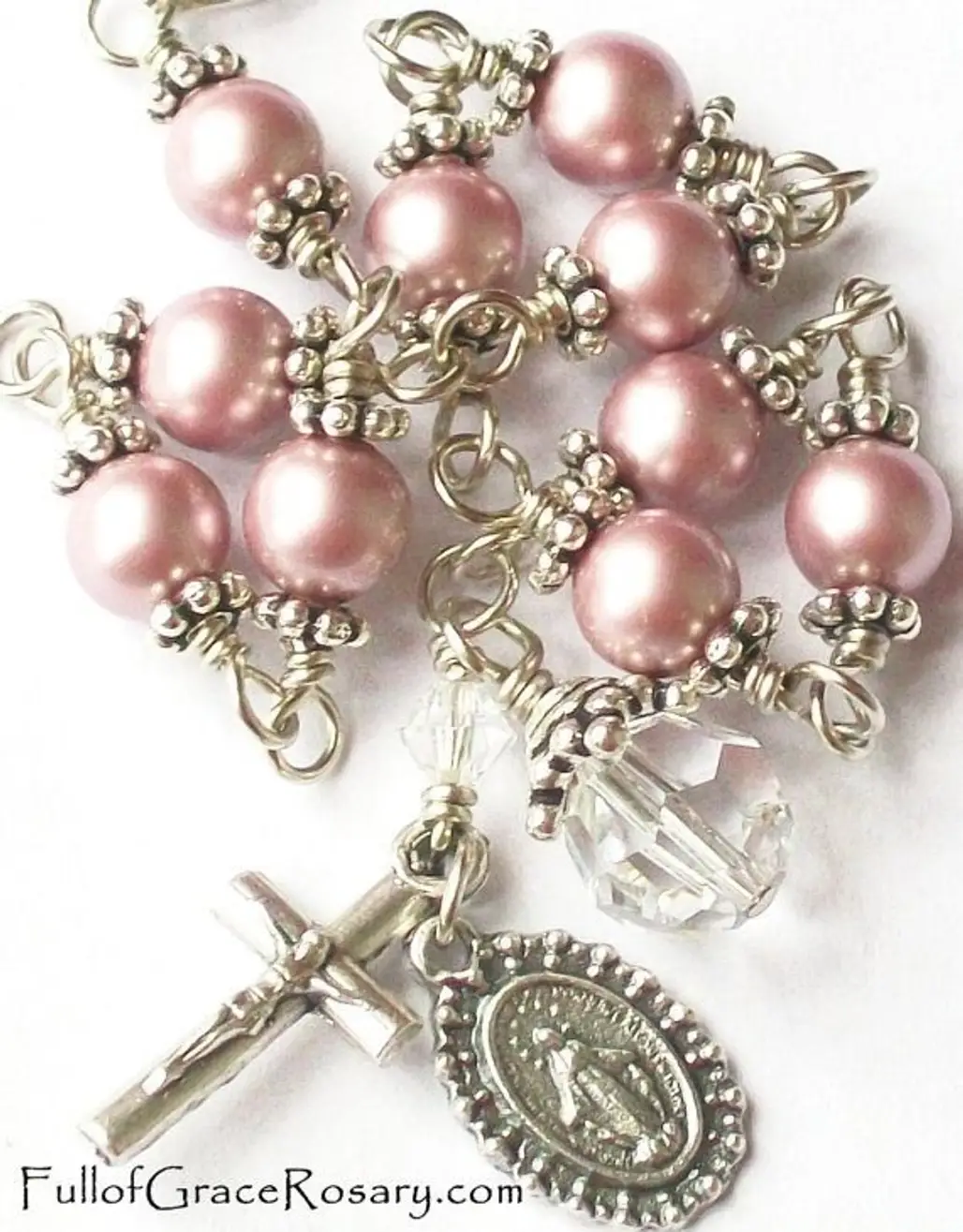 Pink Pearl Rosary Bracelet