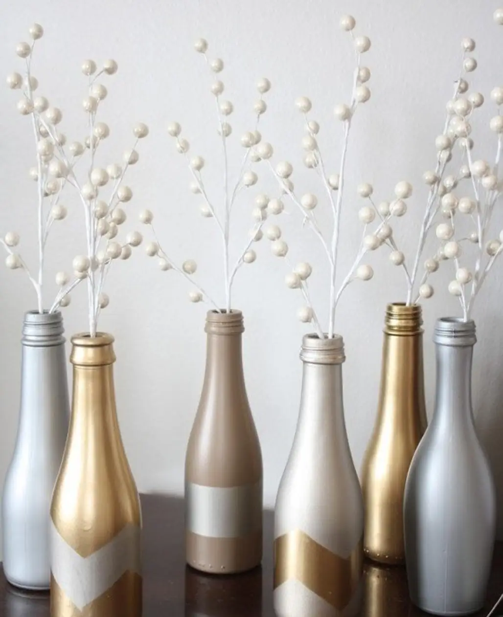 Metallic Bottle Vases