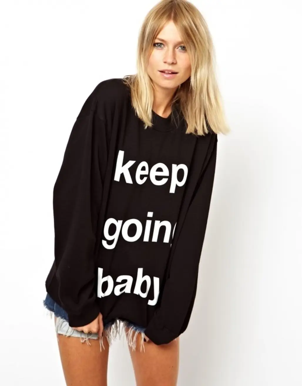 ASOS Sweatshirt with Keep Going Baby