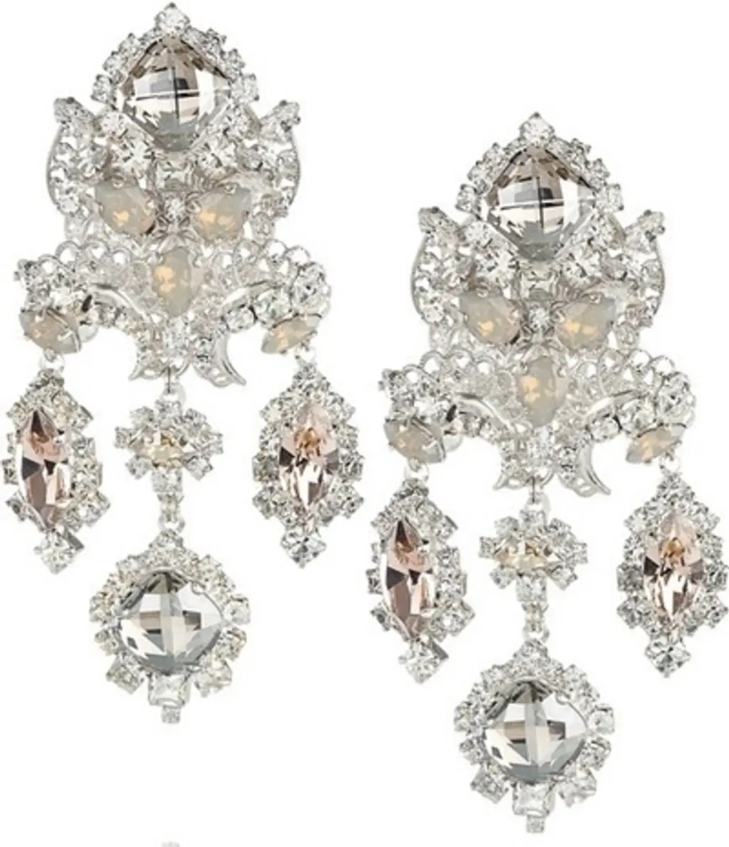 Erickson Beamon Sterling Silver-Plated Swarovski Crystal Earrings