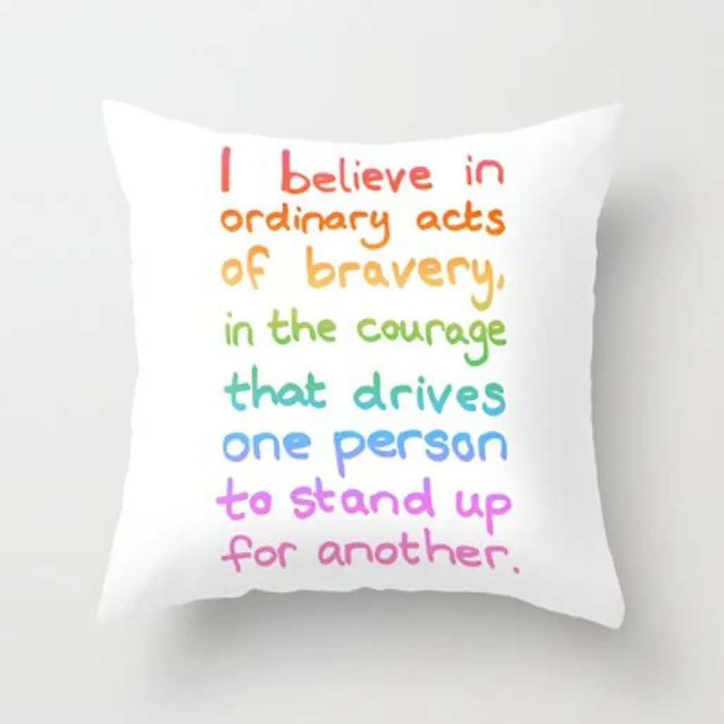 Ordinary Acts of Bravery - Divergent Quote Throw Pillow