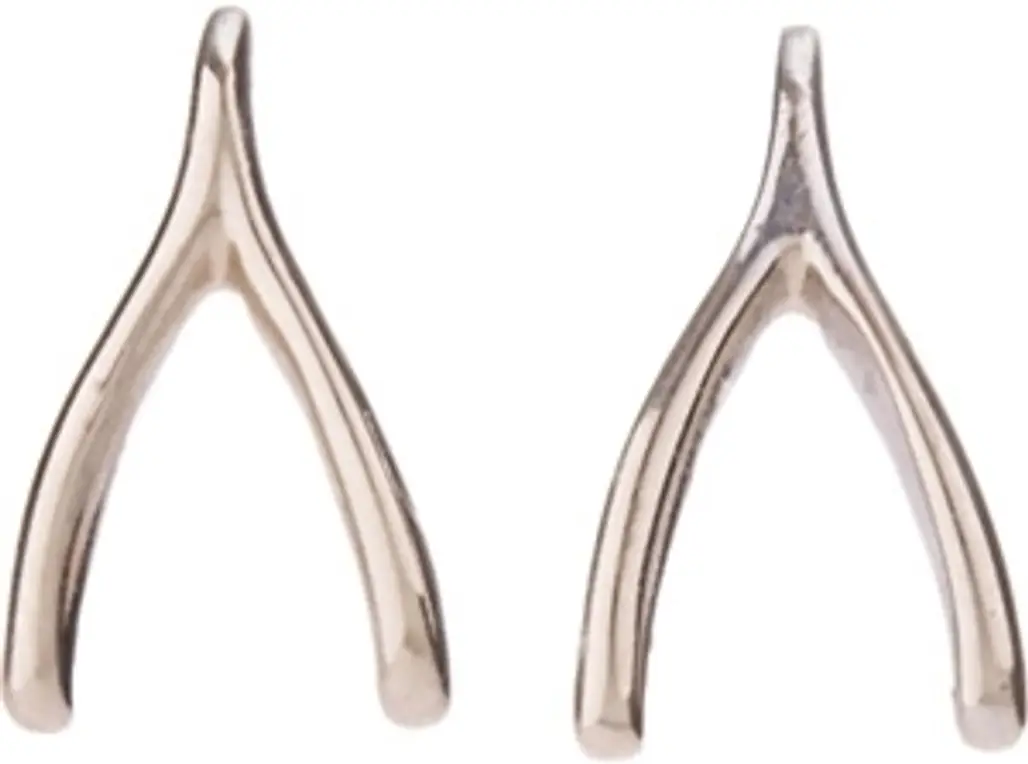Jennifer Meyer White Gold Wishbone Earrings