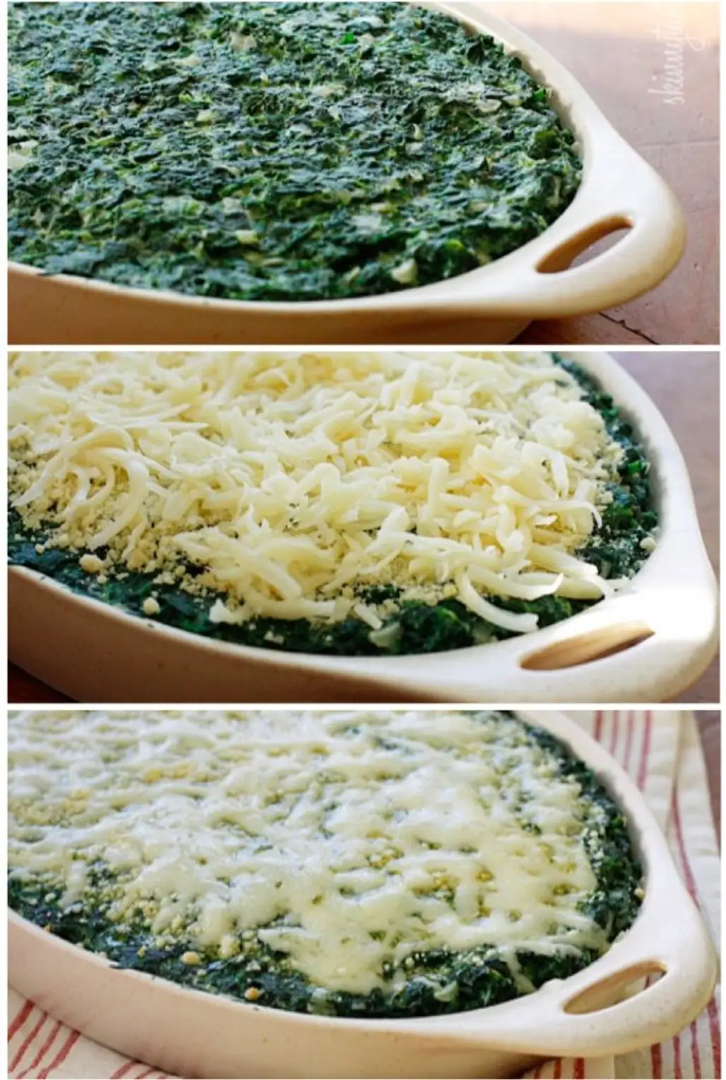 Spinach with Melted Cheese