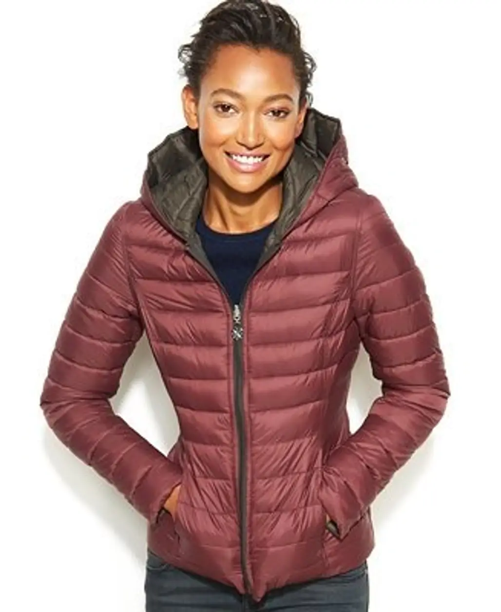Nautica Reversible Hooded Quilted Packable Puffer Coat