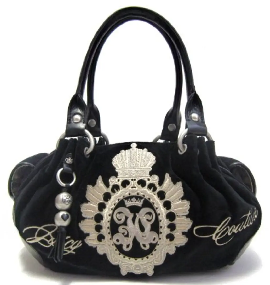 Juicy Couture Baby Fluffy Crown Crest Bag in Black